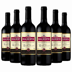 Kit 6 Vinho Tinto Halberth Bordô Suave 750ml