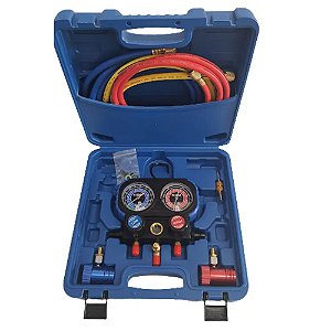 CONJUNTO MANIFOLD COMPLETO R-1234YF COM MANGUEIRAS 1,5m E ENGATES