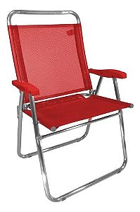 Cadeira De Praia King Zaka Em Alumínio Até 140 Kg Vermelha