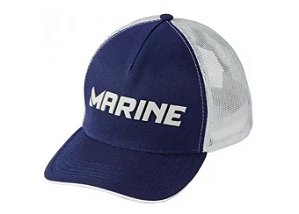 Boné Americano Marine Sports Pescador Azul Marinho e Cinza