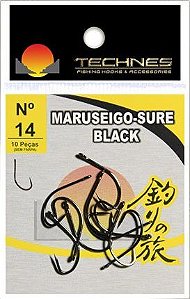 Anzol Maruseigo Sure Black  Nº 10  Cartela 10 und Technes