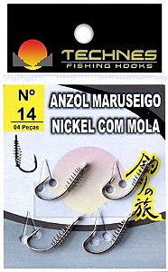 Anzol Maruseigo Nickel C/ Mola  Nº 14 Cartela 4 und Technes