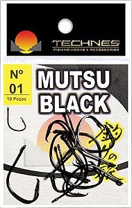 Anzol Mutsu Black Nº 2 Cartela 10 und Technes
