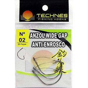 Anzol Wide Gap Anti Enrosco Nº 1 Cartela 3 und Technes