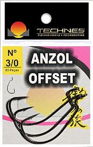 Anzol Jig Head Offset Nº 2/0 Cartela 3 und Technes