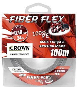Linha Multifilamento Crown Fiber Flex 8x 0,18mm 24lbs 100m