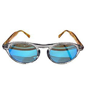 Óculos Polarizado  Aura By Johnny Hoffmann Azul Dourado Fish