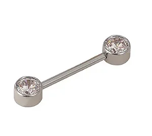 Barbell Reto Zircônias Boleadas Flat