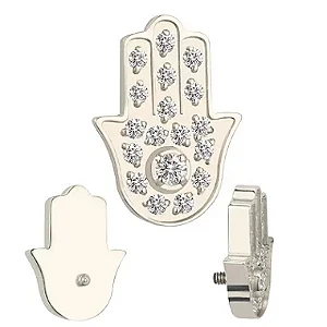 Labret Mão de Fatima - Hamsa Cravejado