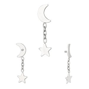 Labret Lua com Pingente Estrela