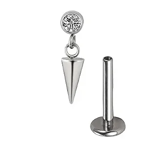 Labret Zircônia Boleada e Pingente Spike