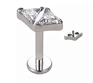 Labret Duplo Triângulo Zircônia