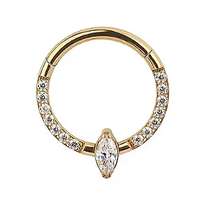 Segmento Cravejado Navete Gold PVD
