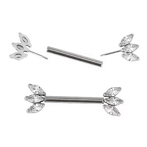 Barbell Reto Cluster 3 Navetes (Push Pin)