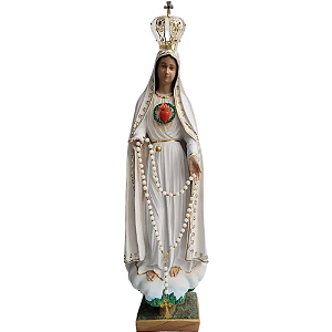 Nossa Senhora Imaculado Coração de Fátima 118cm em Resina com Coroa