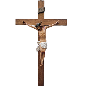 Jesus Cristo Crucificado 85cm em Resina e Madeira