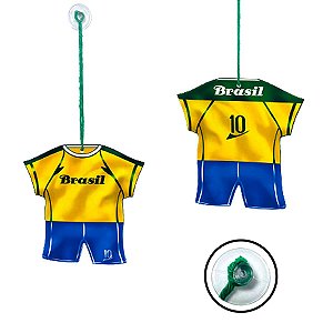 Kit 06 Camisa Copa do Mundo Pendurar Carro Futebol Brasil