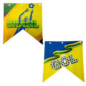 06 Pct Bandeira Bandeirão Pendurar Copa do mundo Jogo Brasil