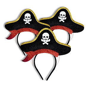 06 Tiara Pirata Eva Acessório Fantasia Carnaval Decoração