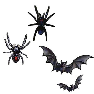 Kit Enfeite Aranha + Morcego Decoração Festa Halloween