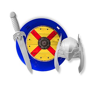 Coleção Vikings Espada Escudo e Máscara Brinquedo Infantil Heróis