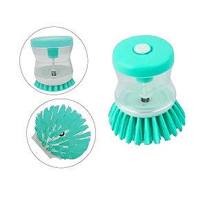 01 Escova Limpeza Lava Louça Dispenser detergente Multiuso