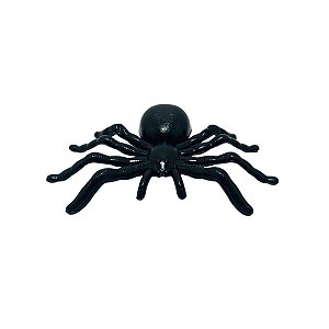 12 Enfeite Aranha Preta Plástico Decoração Festa Halloween