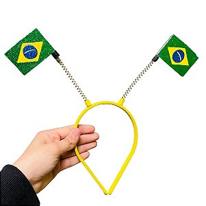 01 Tiara Festa Copa do Mundo Futebol Torcida Bandeira Brasil