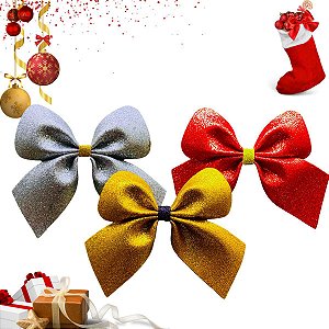 18 Lacinho Laço de Natal Enfeite Arvore de Natal M - Luxo