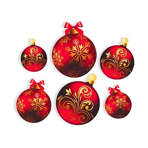 18 Enfeite Mural Natal Papelão Bola Decorativa Parede Festa