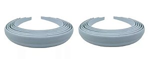 120 Tiaras Arco Plástico Larga Abaulada 20mm Branca