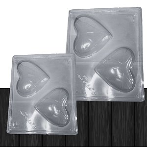 05 Forma Coração Chocolate Páscoa Acetato C/ Silicone 400g