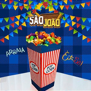 10 Cachepot Pipoca Grande Festa Junina Julina Decoração