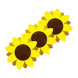 Kit 10 Girassol EVA Decoração Festa Junina Mural Painel 10cm