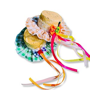 03 Presilha Chapéu Acessório Caipira Festa Junina Arraiá