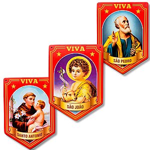 Kit 3 Enfeite Painel Santo Banner Festa Junina São João