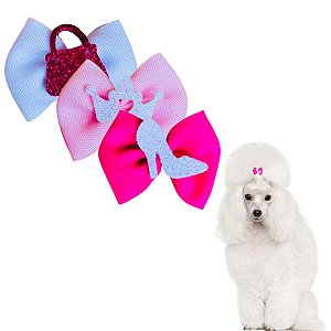 10 Laço Lacinhos Pet Shop Banho Tosa Enfeite Rosa Luxo