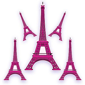 05 Torre Eiffel Enfeite Decoração Festa Paris Mural Painel