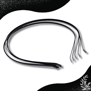 24 Tiara Arco Acessório Base Lisa Customizar Metal Preta 5mm