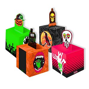04 Caixinhas Pop Up Neon Decoração Enfeite Mesa Halloween