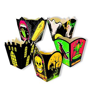 Kit 30 Cachepot Cachepo Neon Enfeite Mesa Doce Halloween