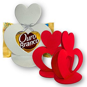 Kit 36 Porta Bombom Páscoa Coração EVA Decoração Liso