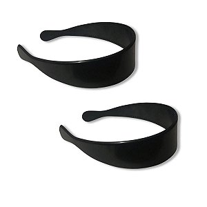 36 Tiara Arco Arquinho Larga Preta D/ Plástico 40mm