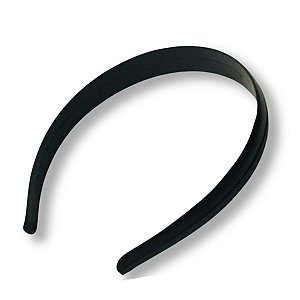 01 Tiara Abaulada Lisa Arquinho Preto Acessório P/ Encapar 20mm