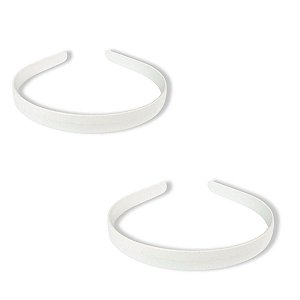 120 Tiara Branca Média Reta Arquinho Plástico Acessório 15mm