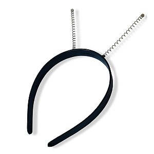 48 Tiara Arquinho Chapolin Plástica Preta Acessório Encapar 17mm