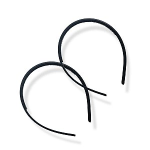 120 Tiara Preta Extra Fina Plástica Arquinho Dentinho Pente 5mm
