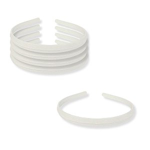 12 Tiara Branca Arquinho Lisa Plástica Artesanato 10mm