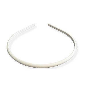 01 Tiara Branca Extra Fina Lisa Arquinho Plástico 5mm