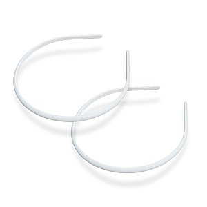 03 Tiara Branca Extra Fina Lisa Arquinho Plástico 5mm